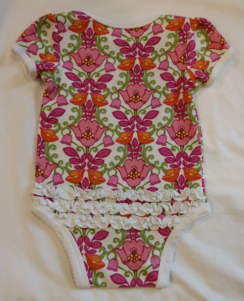 Vera Bradley Baby ~ цветочный боди с оборками низ ~ Lilli Bell 6-9 месяцев - Изображение 4 из 4