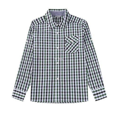 Bienzoe Boys Button Down Shirt Roll Up Kids Plaid Cowboy Cotton Dress Tops - Picture 79 of 146