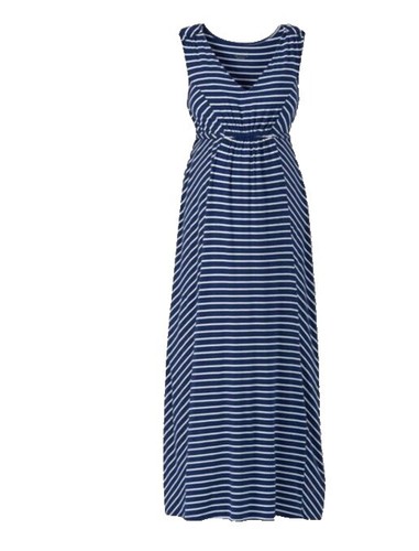 black and white striped dress Vertical Stripe Maxi Dress- Black & White Large
