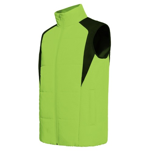 Hi Vis Puffer Vest Vegan Down-Free Quilted Stretchy Side Panel Work BodyWarmer - Picture 16 of 32