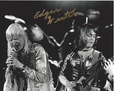 THE EDGAR WINTER GROUP SIGNED AUTHENTIC 8X10 PHOTO 2 COA JOHNNY SINGER GUITARIST