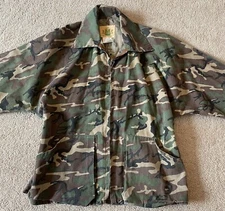 Vintage Ideal Camouflage Jacket Hunting Camo Coat Un-insulated Zip Up  XL