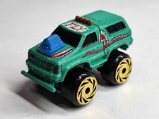 Vintage 1987 Road Champs Micro Machines Mini Monster Truck FLY Green SUV Car