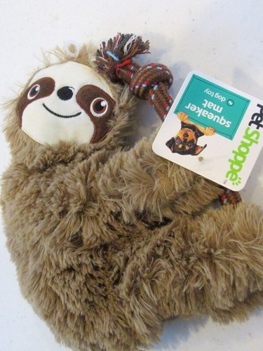 Dog Toy Sloth Mat Chew Tug Toss Fetch Rope Squeaker Pet Shoppe NEW - Picture 5 of 9