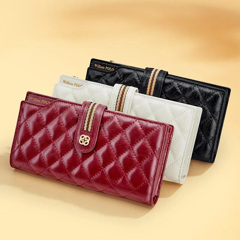 Multicolor Leather Women's Small Wallet with Button Credit Card Holder  