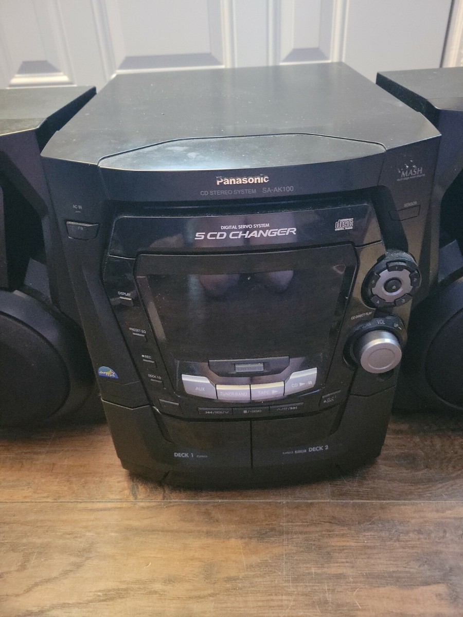 Panasonic SA-AK100 Compact Stereo System 5-CD Changer Tape