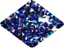 Czech Bicone Crystal Beads Jet full AB 3mm 4mm 6mm AB2X Rondelle Diamond