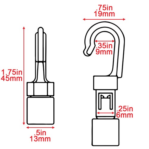 PARACORD PLANET Shock Cord Open End Hooks - Heavy Duty Bungee/Shock Cord End Hook - Bild 3 von 10