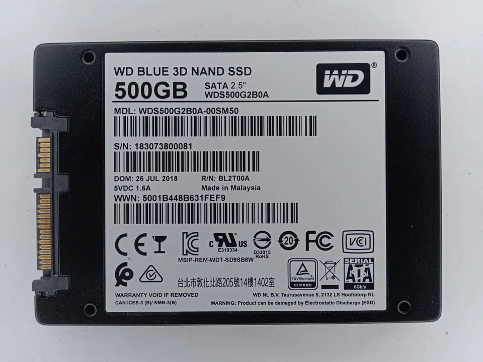 Western Digital WD Blue WDS500G2B0A-00SM50 500GB 2.5" Solid State Drive - Image 2 of 2