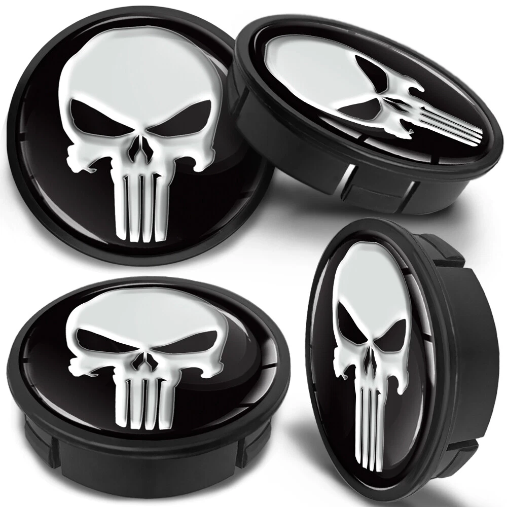 4 x 60mm - 56mm Universal Black Skull Rims Alloy Wheel Center Hub Centre  Caps | eBay