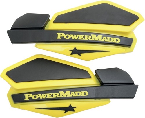 Powermadd Star Series Hand Guards Mirror Mount Kit Yellow Black Suzuki LTR450 - Bild 2 von 4