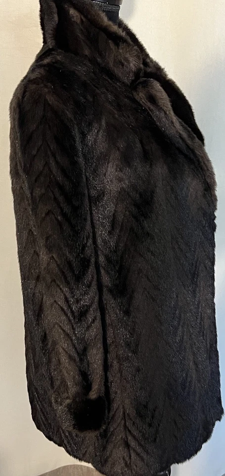 Chaqueta de piel de visón FAUX “Dubrowsky & Perlbinder” para mujer, talla 10 Foto 3 de 4