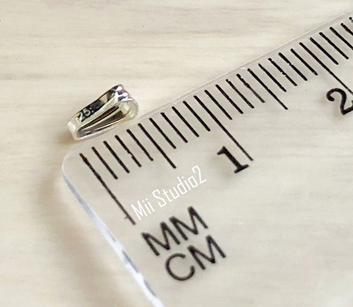 20pcs Sterling Silver 925 Locket Bails 2.2x5.3mm B01s - Picture 2 of 2