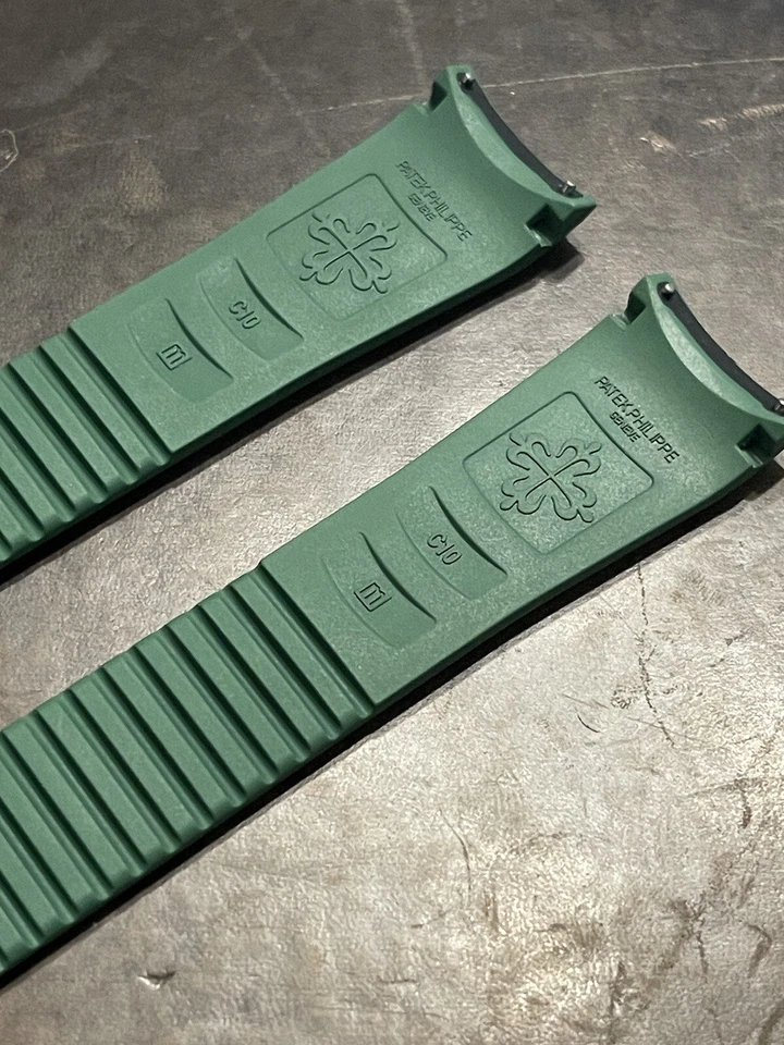 Correa de goma verde sin cortar Patek Phillipe 21x18MM: 5167a, 5167r, 5164a, 5164r Foto 3 de 4