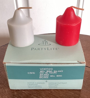 PARTYLITE, Votive Candles Pack Of 6 Well Being Balance Scent. 3 Red 3 Light Blue