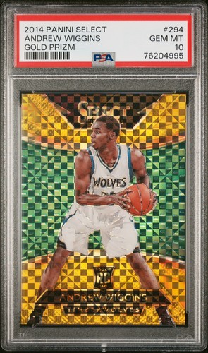 2014 Panini Select Courtside #294 Andrew Wiggins Gold Prizm Rookie RC /10 PSA 10