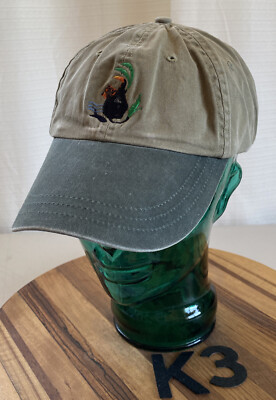 SIAN KAAN MEXICO TAN/GREEN LEATHER STRAPBK HAT. VGC.  K3