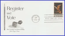 USA5 #1344 U/A ARTMASTER FDC   Register and Vote