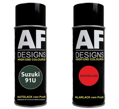 Spraydose für Suzuki 91U Oak Green Perl Basislack Klarlack Sprühdose 400ml