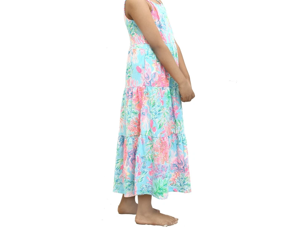 Lilly Pulitzer девочек Harleigh макси платье ярусный напечатано L 8-10 лет новый 282725 - Изображение 3 из 4