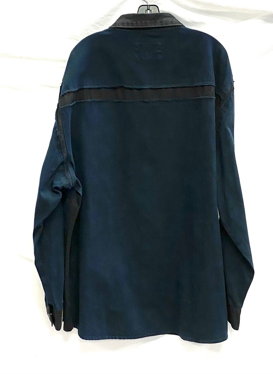 ジャケット Marithe + Francois Girbaud HALF COTTON JACKET navy MARITHE + FRANCOIS GIRBAUD Navy Cotton Shacket Shirt Jacket
