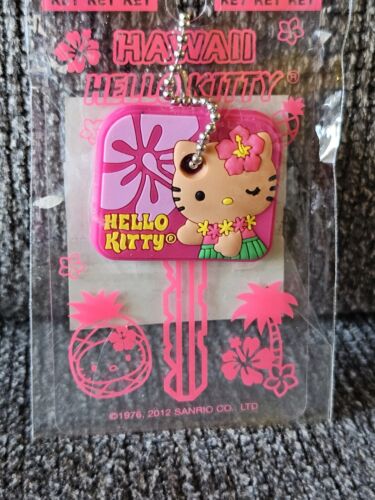 Sanrio Hello Kitty Hawaii Silicone Key Cap Key Chain Hibiscus 2012 Vintage