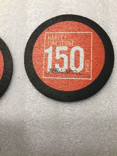 PAIR FIRESTONE TIRES ADVERTISING CAR/TRUCK Coasters 150 Years Harvey Firestone - Picture 3 of 6