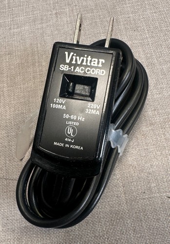 Cavo di alimentazione CA vintage VIVITAR SB-1 adatto per flash elettronico 152/252/253 - SPEDIZIONE GRATUITA! - Foto 3 di 6