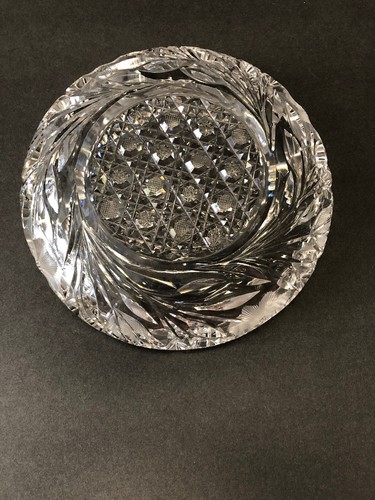 Vintage Antique American Brilliant Period Cut Glass Viscera Pattern Bowl - Picture 9 of 11