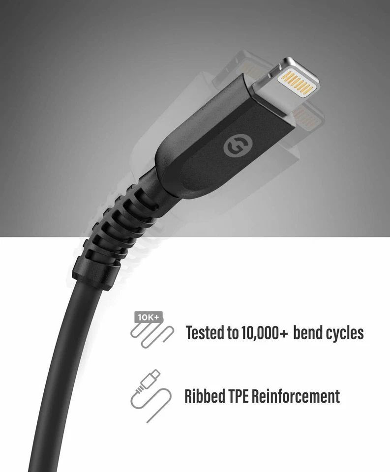 USB-C to Lightning Cables (3 Pack) Apple MFi Certified Charging Cord 3Ft/5Ft/6Ft - Image 2 of 4