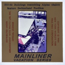 Alpine Chalets Switzerland Pavilion 1964 New York Worlds Fair 35mm Film Slide