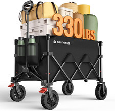 180L Wagons Carts Foldable with Wheels and Brakes for Camping Grocery