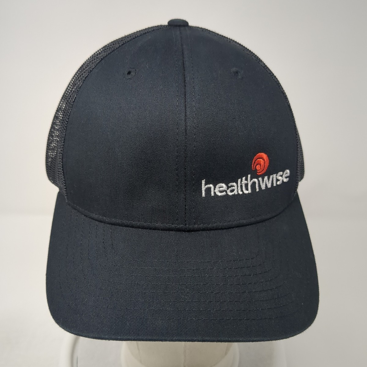 Healthwise Snapback Trucker Hat Black One Size Adjustable Mesh Back Richardson View 2