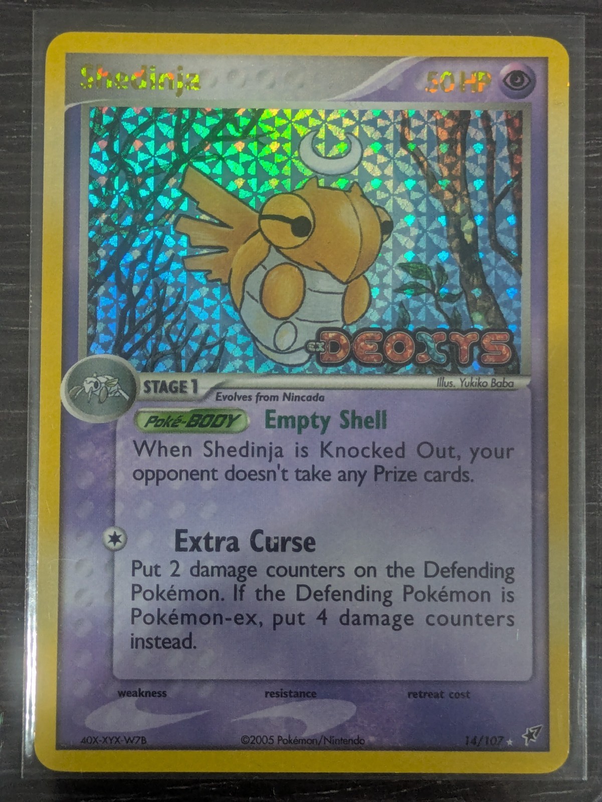 2005 Pokemon EX Deoxys Shedinja 14/107 Reverse Holo Rare NM Near Mint 14/107