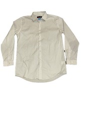 JF J.Ferrar Men's Coolmax Shirt Long Sleeve Slim Med 15-15 1/2 32/33 White/Blue