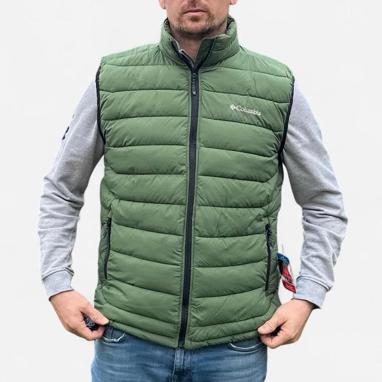 Columbia Green Body Warmer Men's Size Large Windbreaker Puffer Jacket Gilet