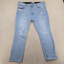 Old Navy Jeans Mens 38x30 Light Wash Slim Taper 360 Stretch Denim Distressed