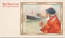 Advertising PC Red Star Line Steamship Antwerp to New York 1898 Private Mail PMC