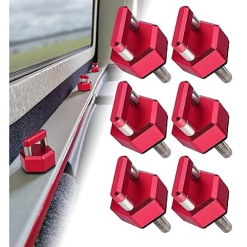 Quick Removal Thumb Screws – Heavy Duty Steel Billet Aluminum, D-Ring Design, M8 1.25 Thread, 8-Pack, Red, For Bronco 2dr/4dr 2021+ Hardtop