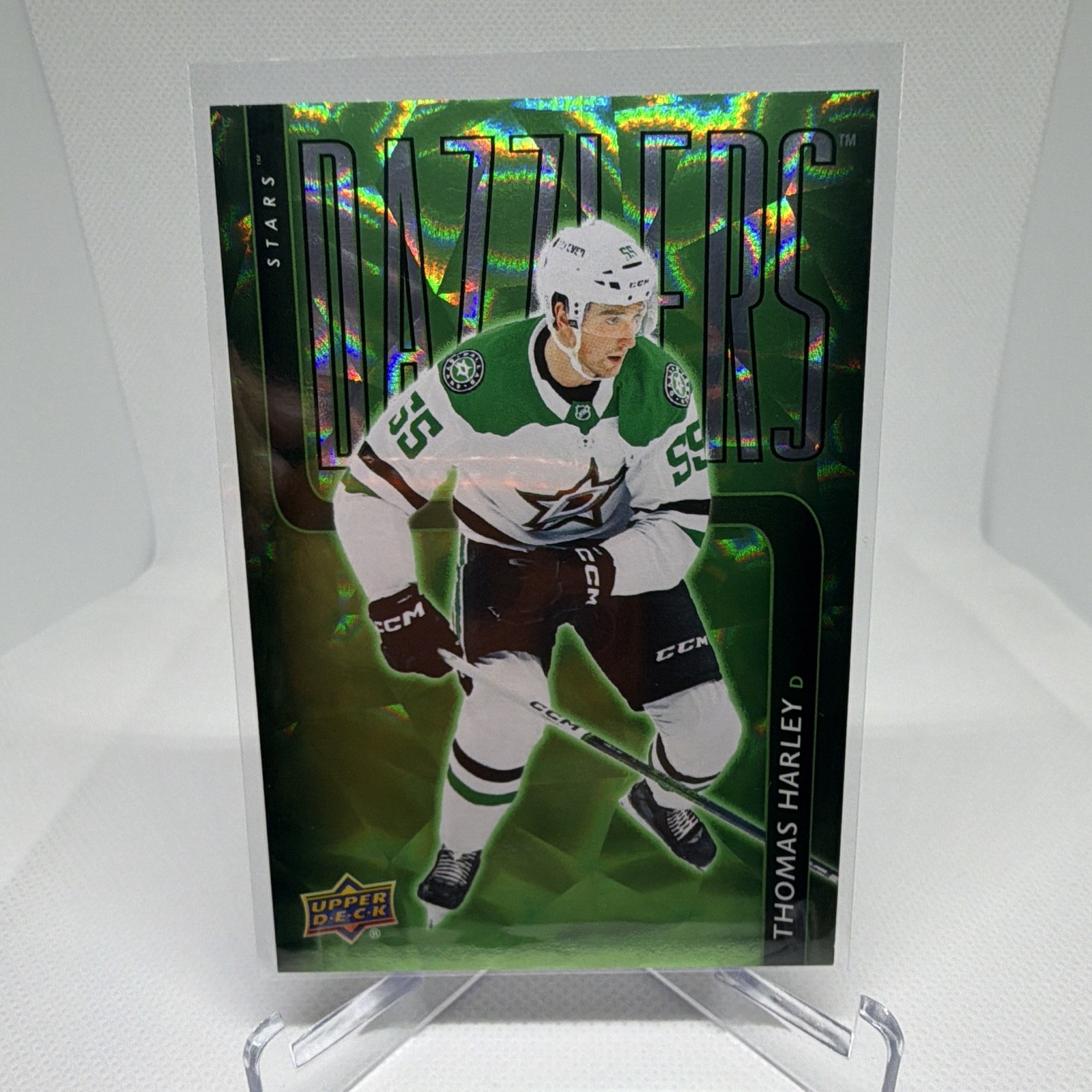 Upper Deck 2025-26 Series 1 Dazzlers Green Thomas Harley #DZ-43 Stars NHL