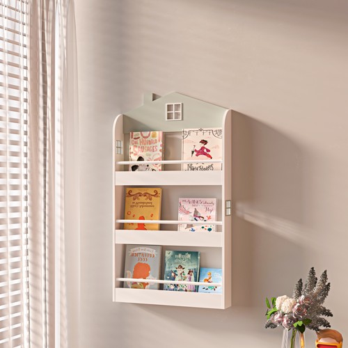 Wall Mounted Children Bookcase Kids Display Bookshelf Storage Unit Shelving Rack - Picture 21 of 34