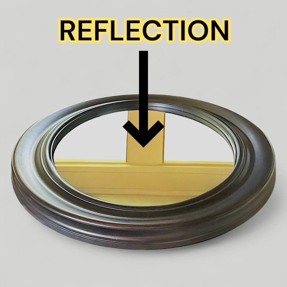 Vintage Framed Oval Wall Hanging Mirror, Rubbed Bronze 31”x 21”x3” - Image 2 of 4