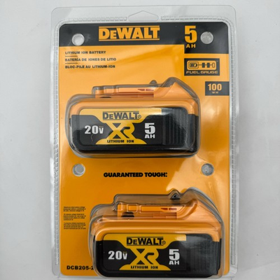 #ad #ad 2 Pack DEWALT DCB205 20V Max XR 5.0Ah Lithium Ion Battery New US Free Ship $77.99