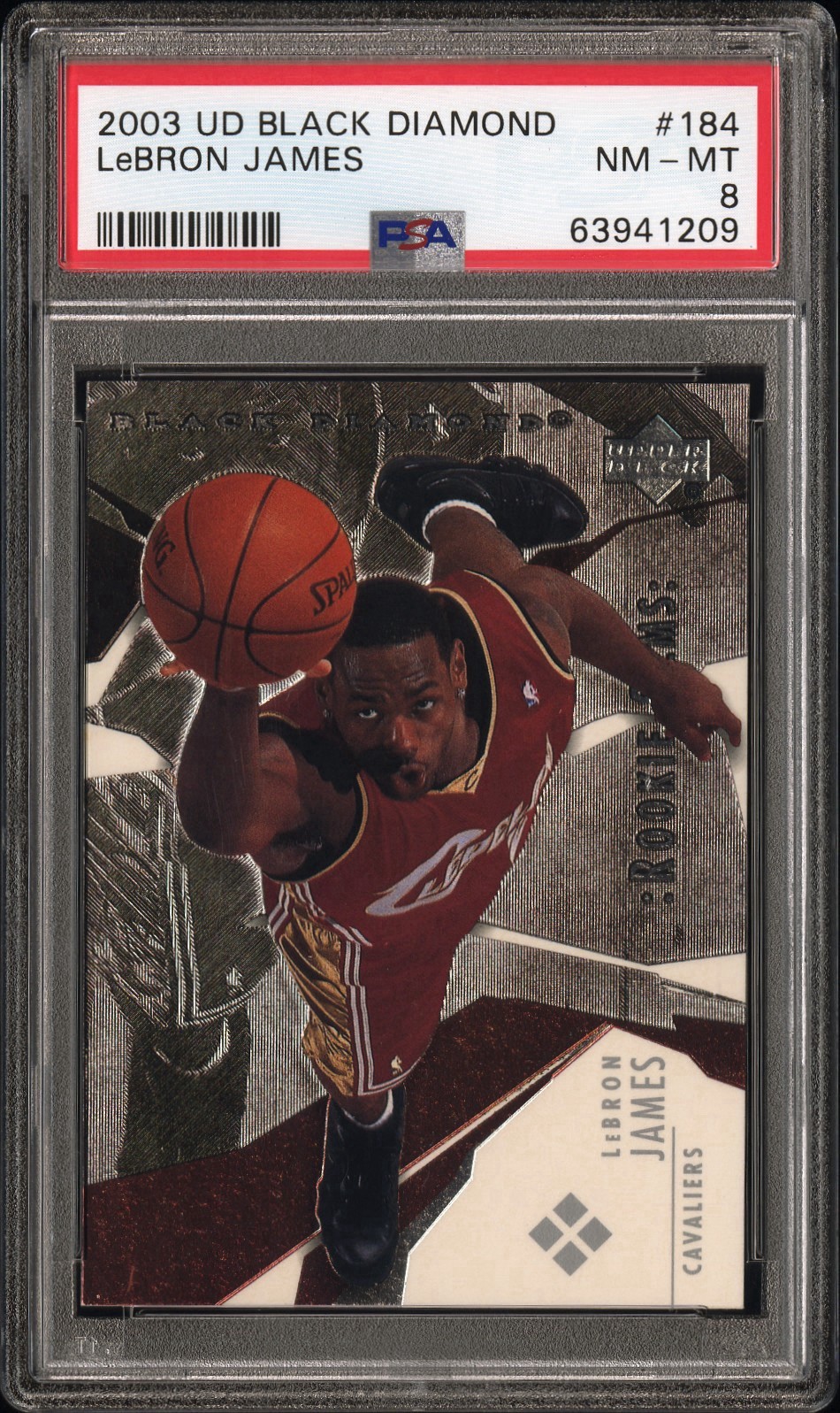 2003-04 Upper Deck Black Diamond - Rookie Gems Lebron James #184 (RC) PSA 8 Rare