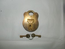 Vintage Squire Old English Solid Brass PAD Lock SQUIRE & Son 4x3 inches-Works