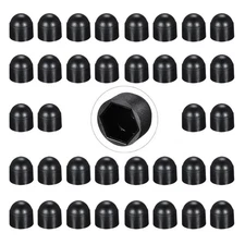 37 PCS Black M8 Bolt Nut Protective Cap, Dome Head Plastic Bolt Caps Black He...