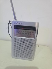 Sony ICF-S22 Portable Personal Radio, Silver FM/AM with Battery Powered Speaker