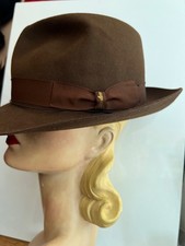 Authentic Borsalino Fedora - Fur Felt - Brown Made in Italy