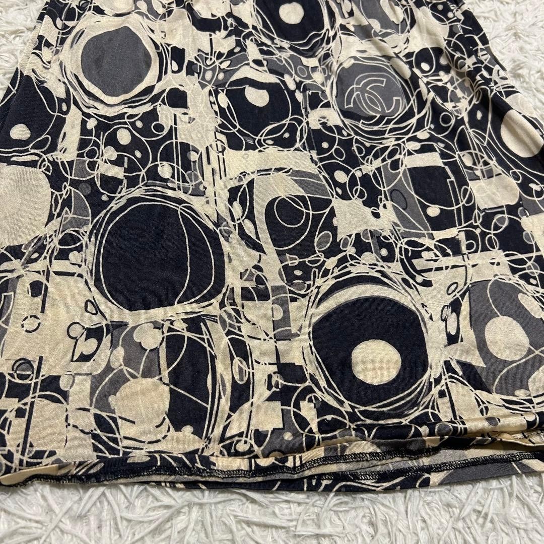 CHANEL 08P CC Logo Bubble Coco Silk Swim Dress Camisole Black White 36 S thumbnail 8