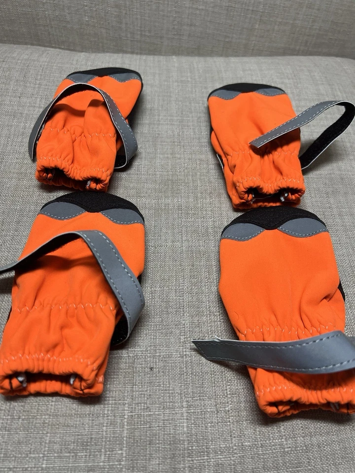 Mascotas Perro Botas Antideslizantes Zapatos Talla 5 Juego de 4 Naranja NUEVO EN PAQUETE Foto 2 de 4